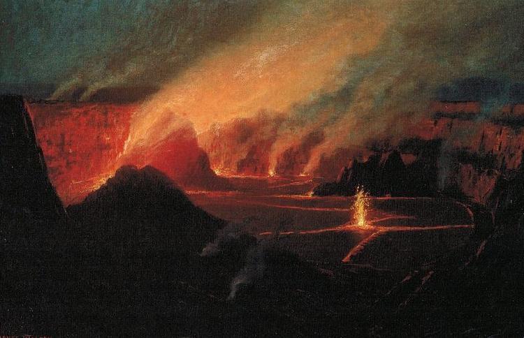 Lionel Walden Volcano Sweden oil painting art